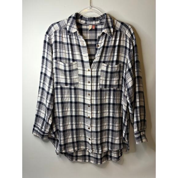 Anthropologie Tops - Anthropologie x Pilcro The Hadley relaxed buttondown shirt plaid Size Medium